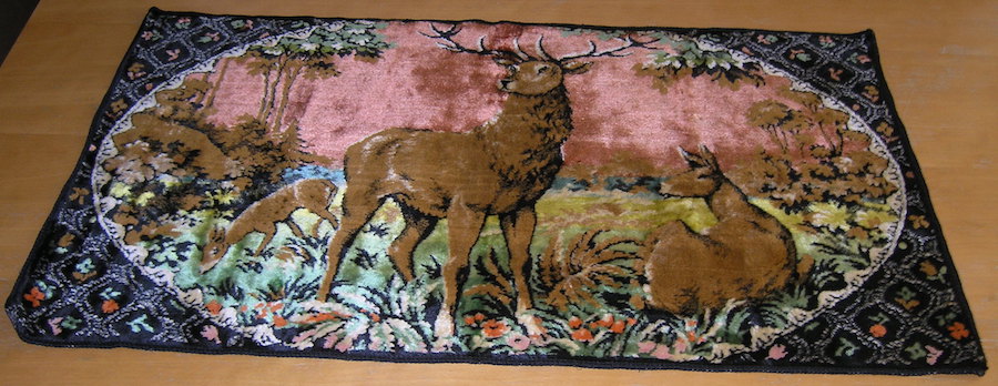 Vintage Deer Velvet Tapestry Rug Wall, How To Make A Deer Rug